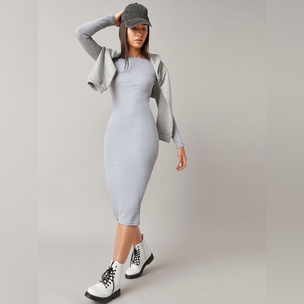 Heather Grey Midi Dress